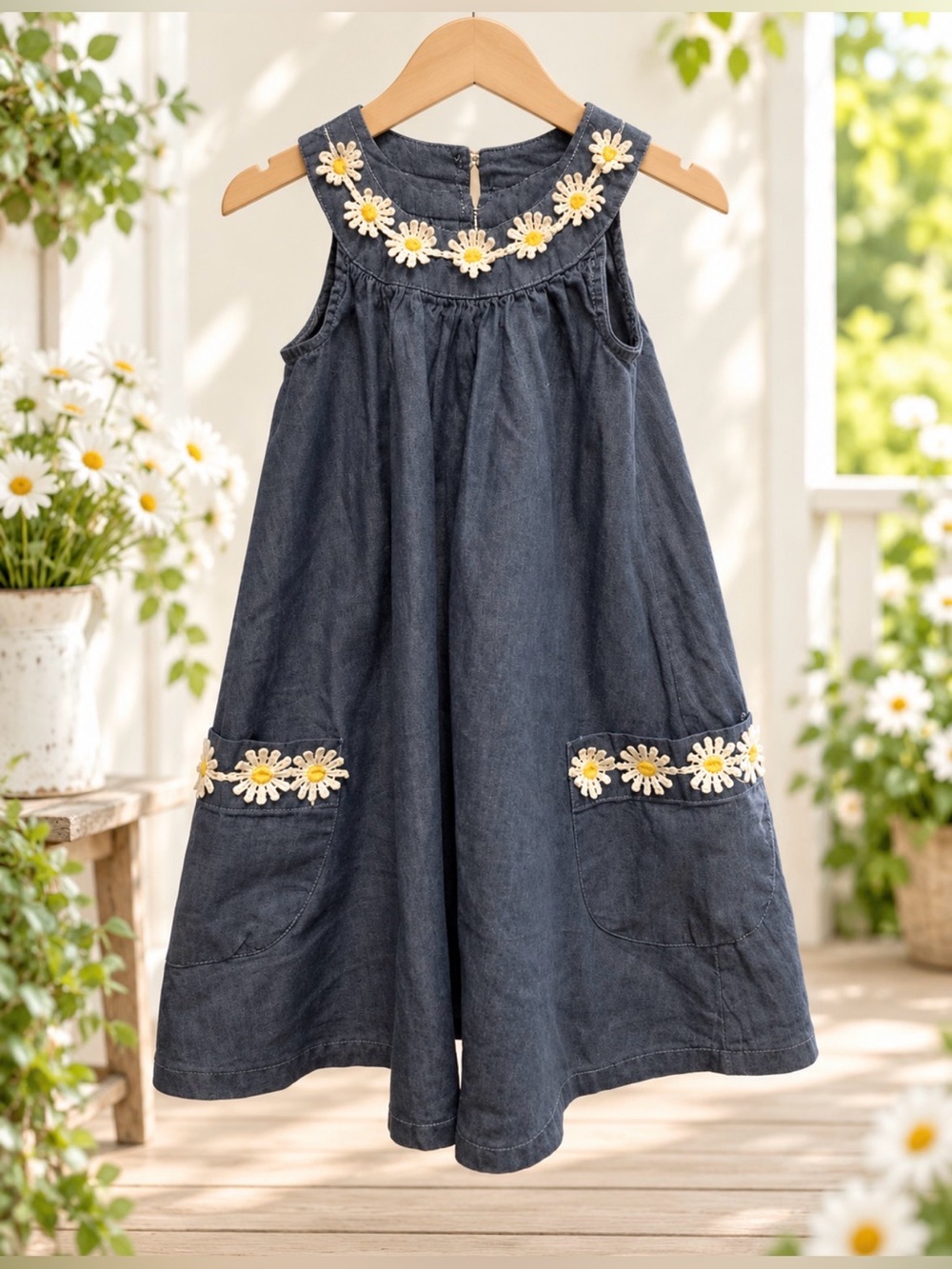 Cynthia Rowley size 3T daisy blue denim dress